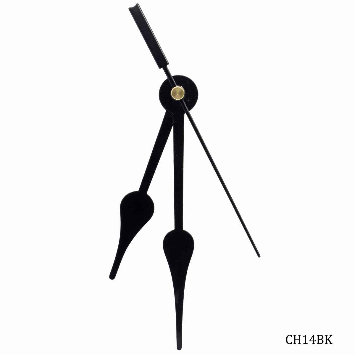 Black Metal Clock Hands Set Big CH14BK