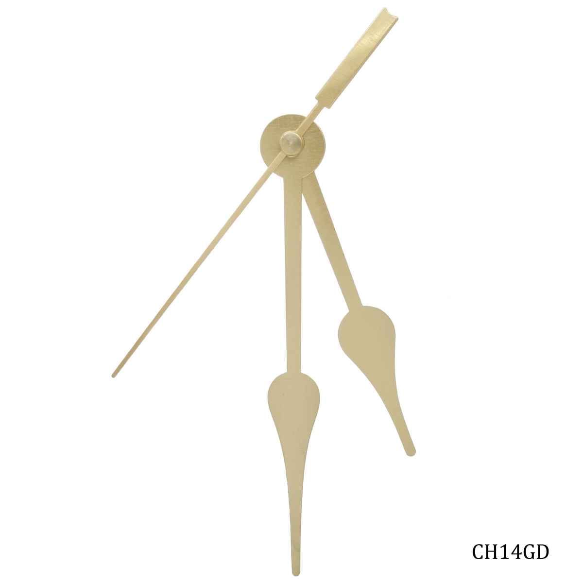 Golden Metal Clock Hands Set Big Minutes hand 11 cm, Hour Hand 8 cm CH14GD