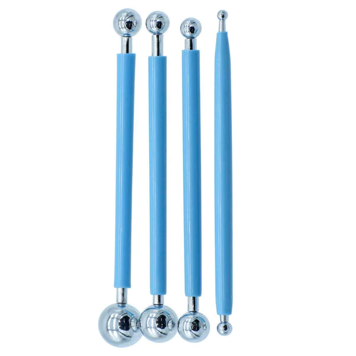 Moulding diy art toll, Emboss Tool 4 Pcs Set, Metal ball on top of its plastic body JAGST1065