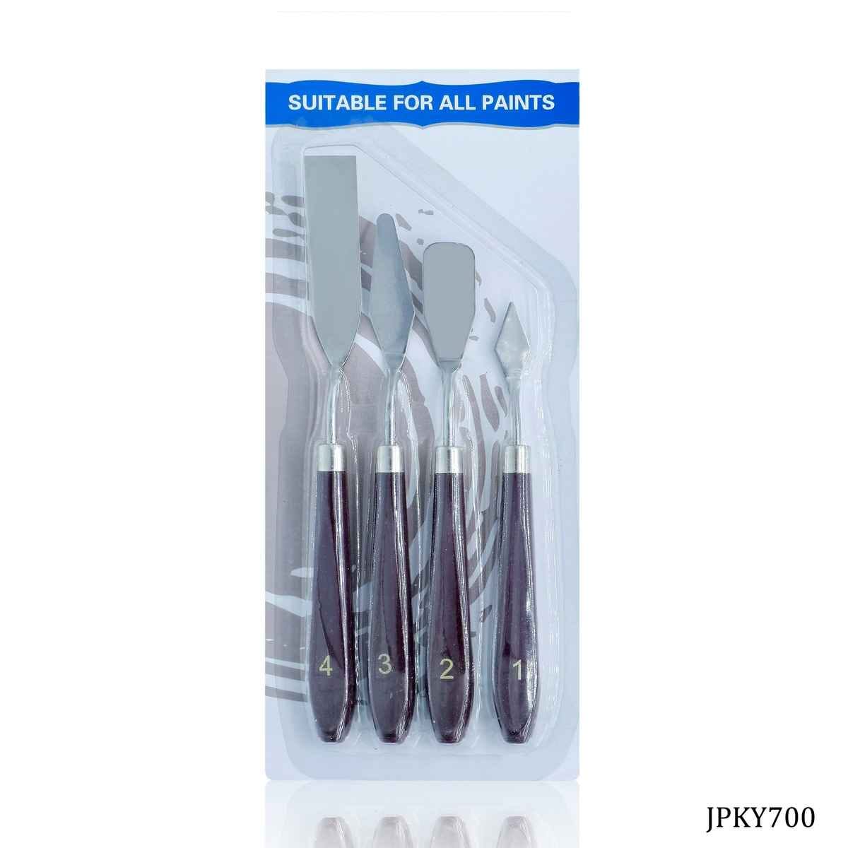 Crafts Painting Steel Knife 4pcs Set Size: (1x23x1.5 cm) (1x21.5x1.5 cm) (1x20x1.5 cm) (1x18x1.5 cm) (1x17x1.5 cm)) JPKY700