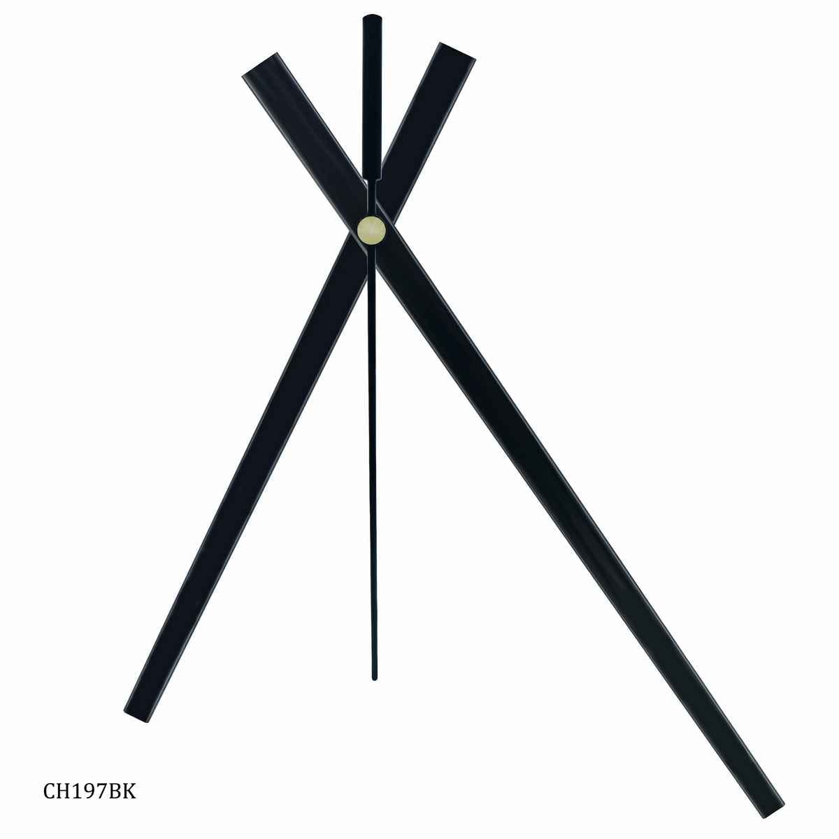 Black Metal Clock Hands Set Big Jumbo Minutes hand 16 cm, Hour Hand 12 cm CH197BK