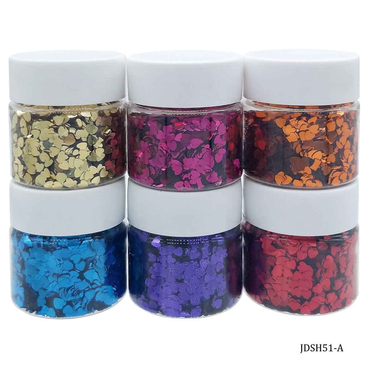 Diy Sequins Heart 6 Colour pck 60Gsm JDSH51-A