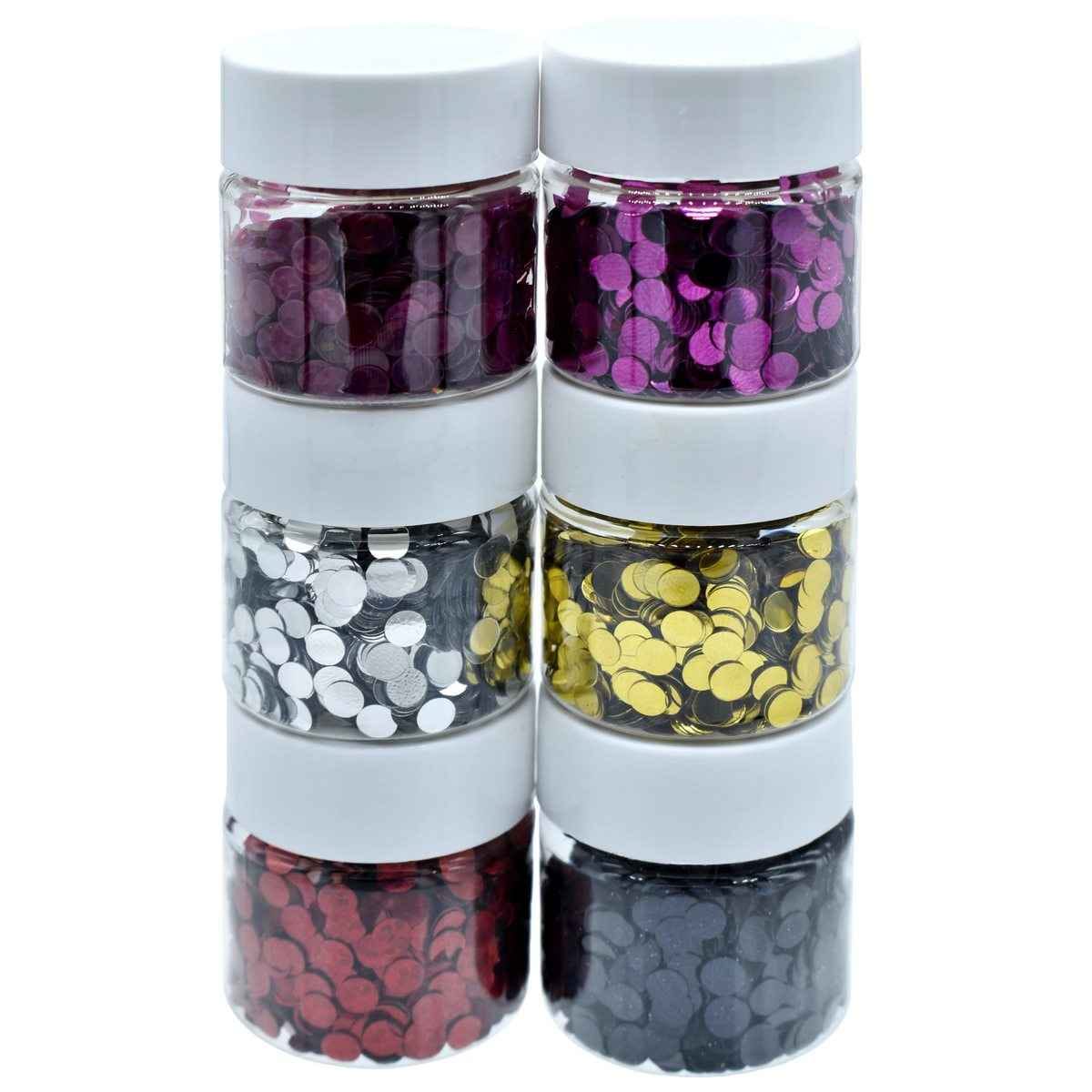 Crafts Diy Sequins Cutouts Round Pack of 6 Colour 60gsm JDSR00-B
