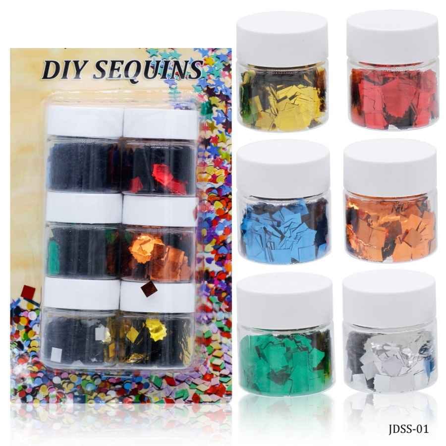 Crafts Diy Sequins Square Pack of 6 Colour 30 gsm JDSS-01