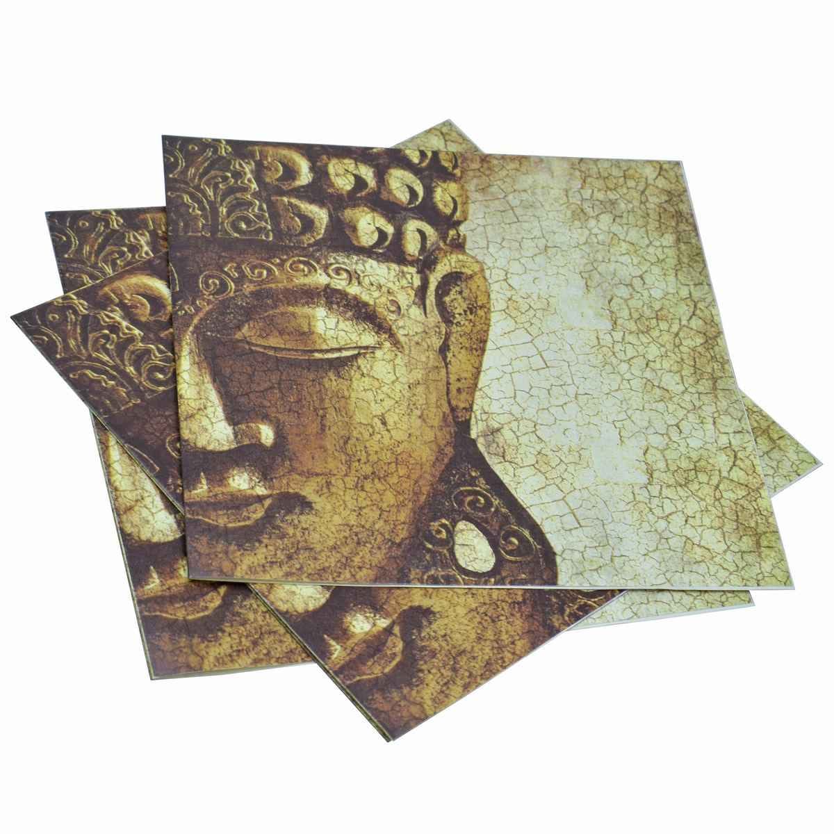 Crafts Decoupage Paper Crackle Budha Pack of 3 Sheeta, Size 298 x 298 mm,JDPG-2