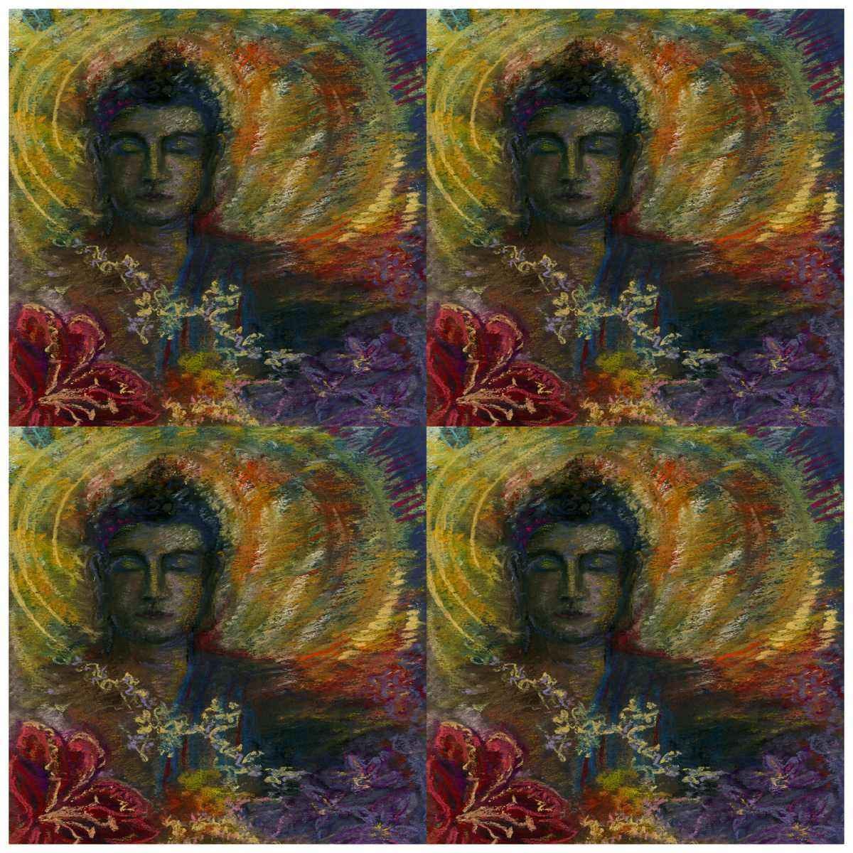 Crafts Decoupage Paper Gautam Lord Buddha Pack of 3 Sheet, Size 298 x 298 mm JDPG-11