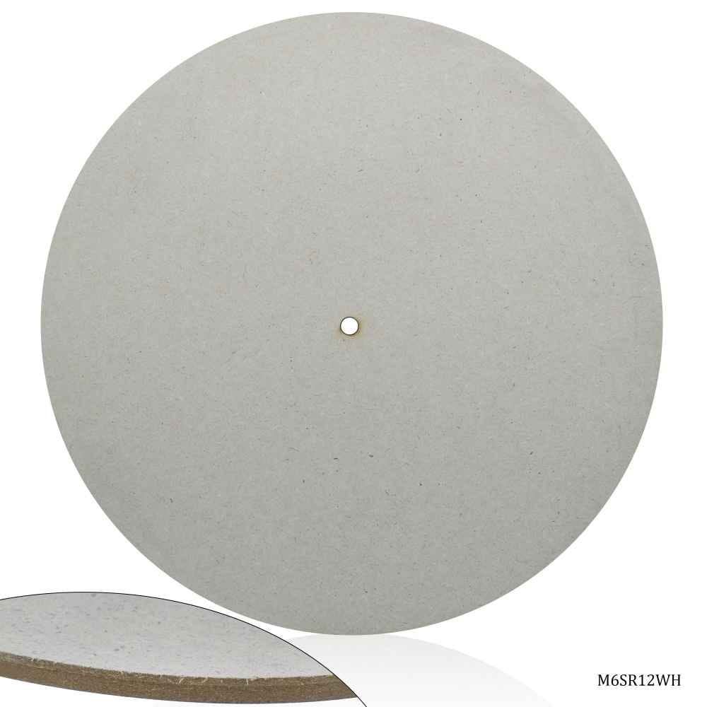 12 Inch Round MDF With Hole 6MM Thick M6SR12WH