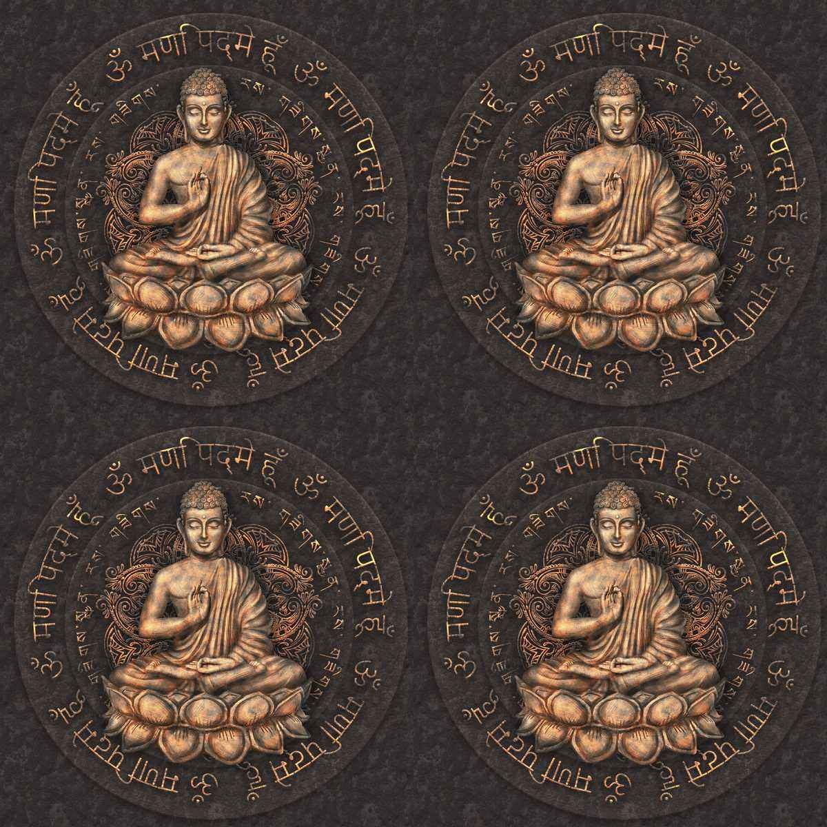 Crafts Decoupage Paper Gautam Lord Buddha Pack of 3 Sheets , Size 298 x 298 mm,JDPG-3