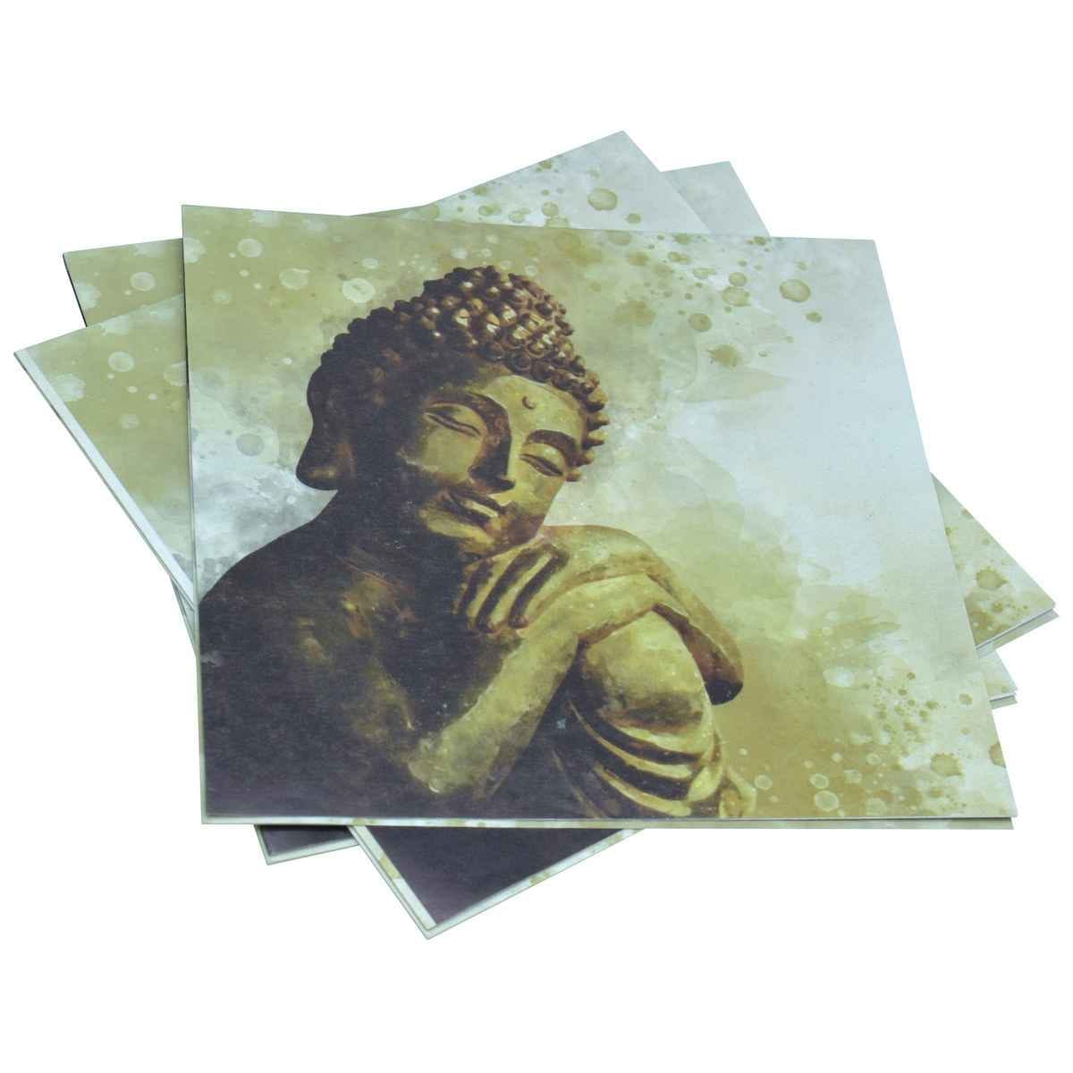 Crafts Decoupage Paper Gautam Lord Buddha Pack of 3 Sheet, SIze 298 x 298 mm,JDPG-6
