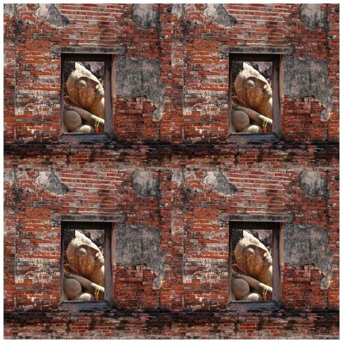 Crafts Decoupage Paper V Window Budha Pack of 3 Sheets, Size 298 x 298 mm,JDPG-15