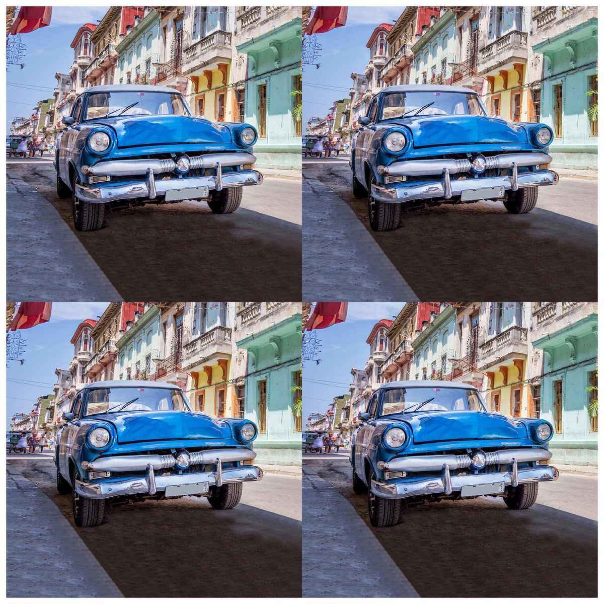 Crafts Decoupage Paper Vintag Blue Car Pack of 3 Sheets, Size 298 x 298 mm,JDPG-19