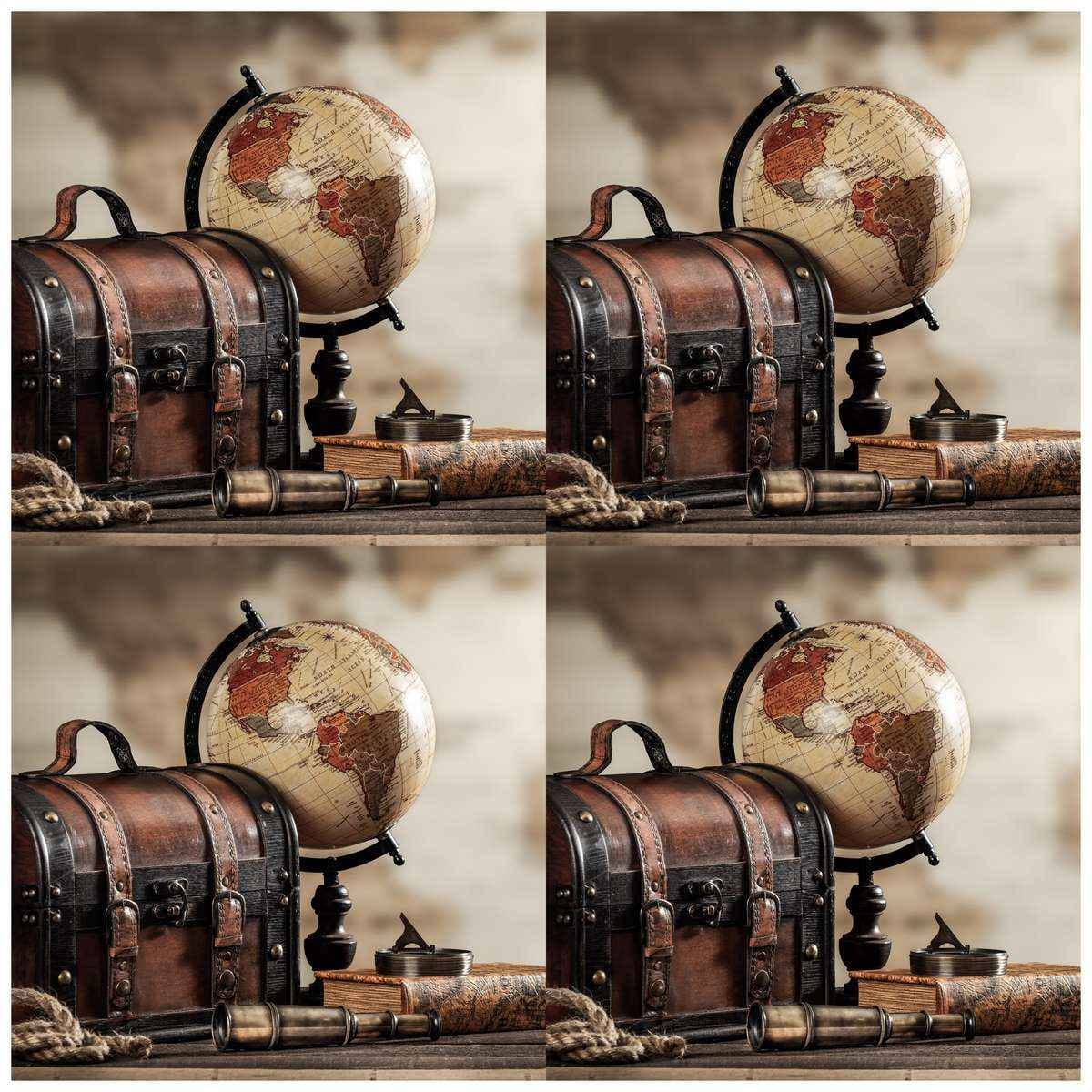 Crafts Decoupage Paper Vintage Glob Box Pack of 3 Sheets, Size 298 x 298 mm, JDPG-20