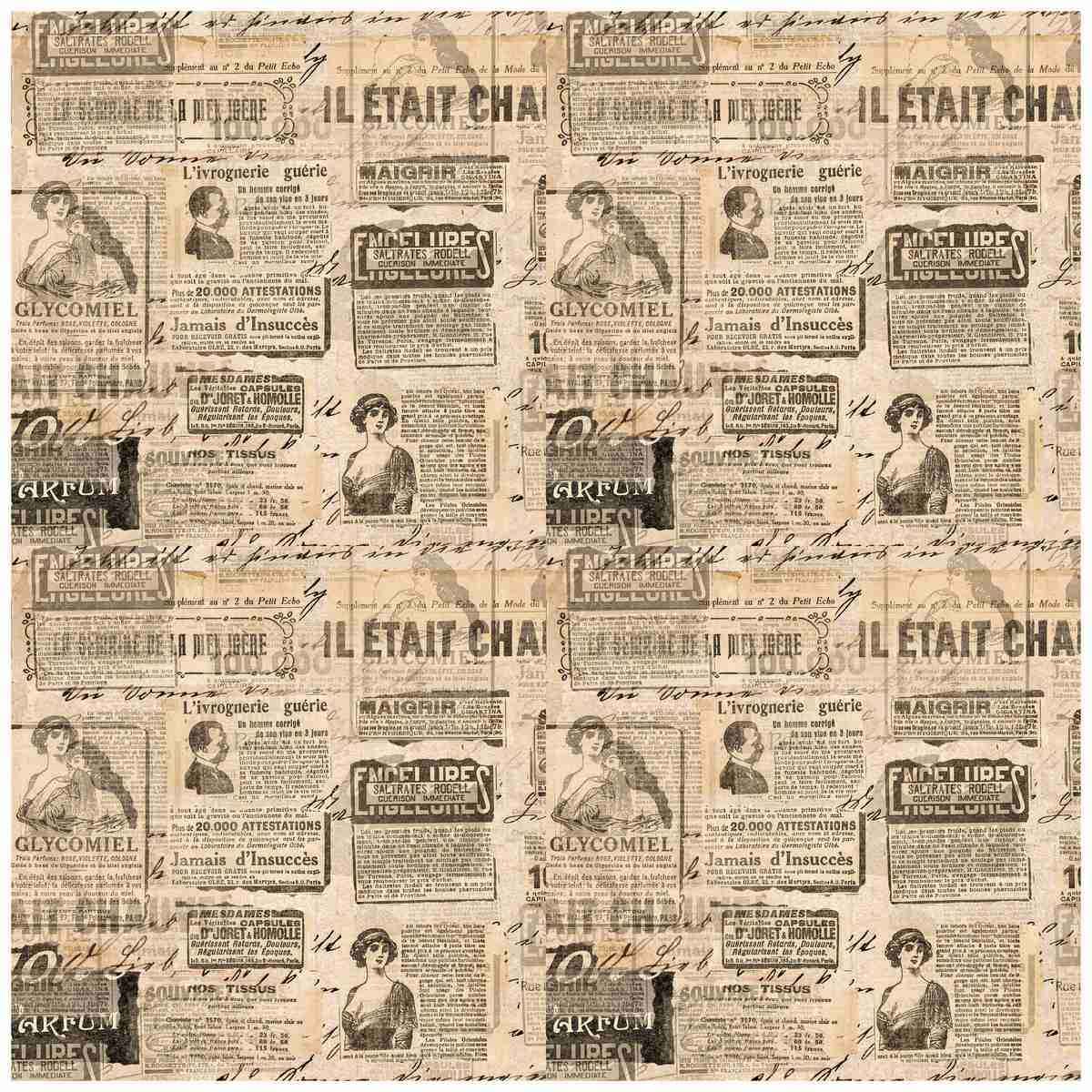 Crafts Decoupage Paper Vintage News Paper Pack of 3 Sheets, Size 298 x 298 mm,JDPG-29