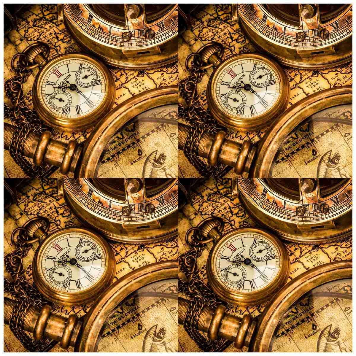 Crafts Decoupage Paper Vintage Pocket Watch Pack of 3 Sheets, Size 298 x 298 mm, JDPG-28
