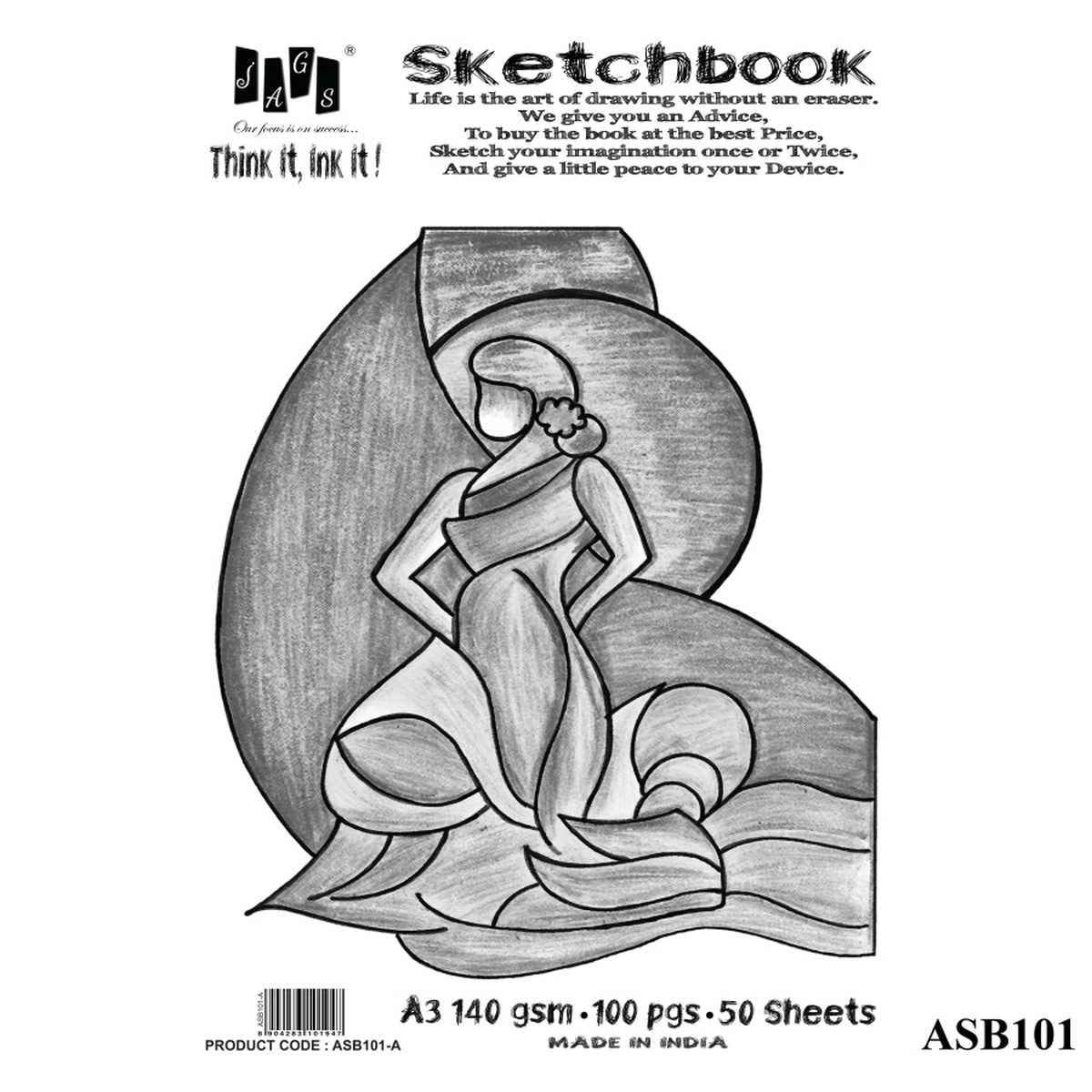 Artist A3 Sketchbook 50 Sheets 140 GSM ASB101