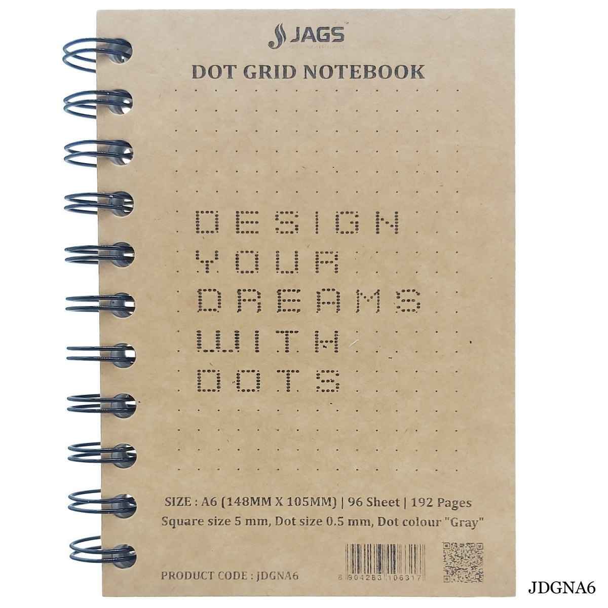A6 Dot Grid Notebook Craft Cover 192 Pages 80Gsm JDGNA6