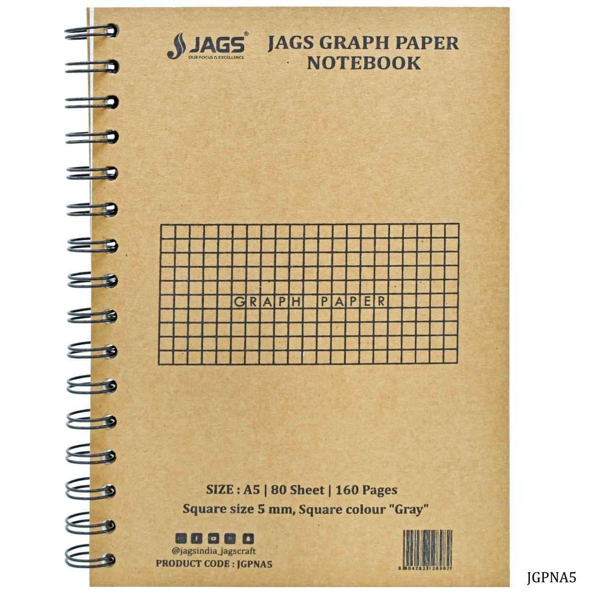 A5 Graph Paper Notebook 160 Pages JGPNA5