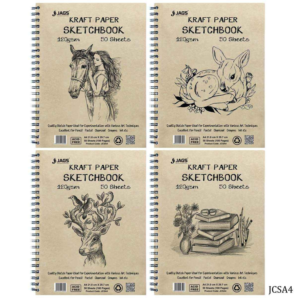 Kraft A4 Sketchbook 100 Pages 120 GSM JCSA4