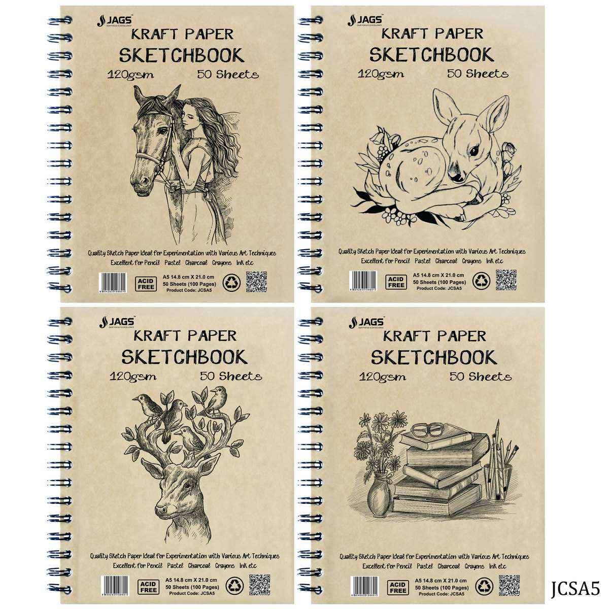 Kraft A5 Sketchbook 100 Pages 120 GSM JCSA5