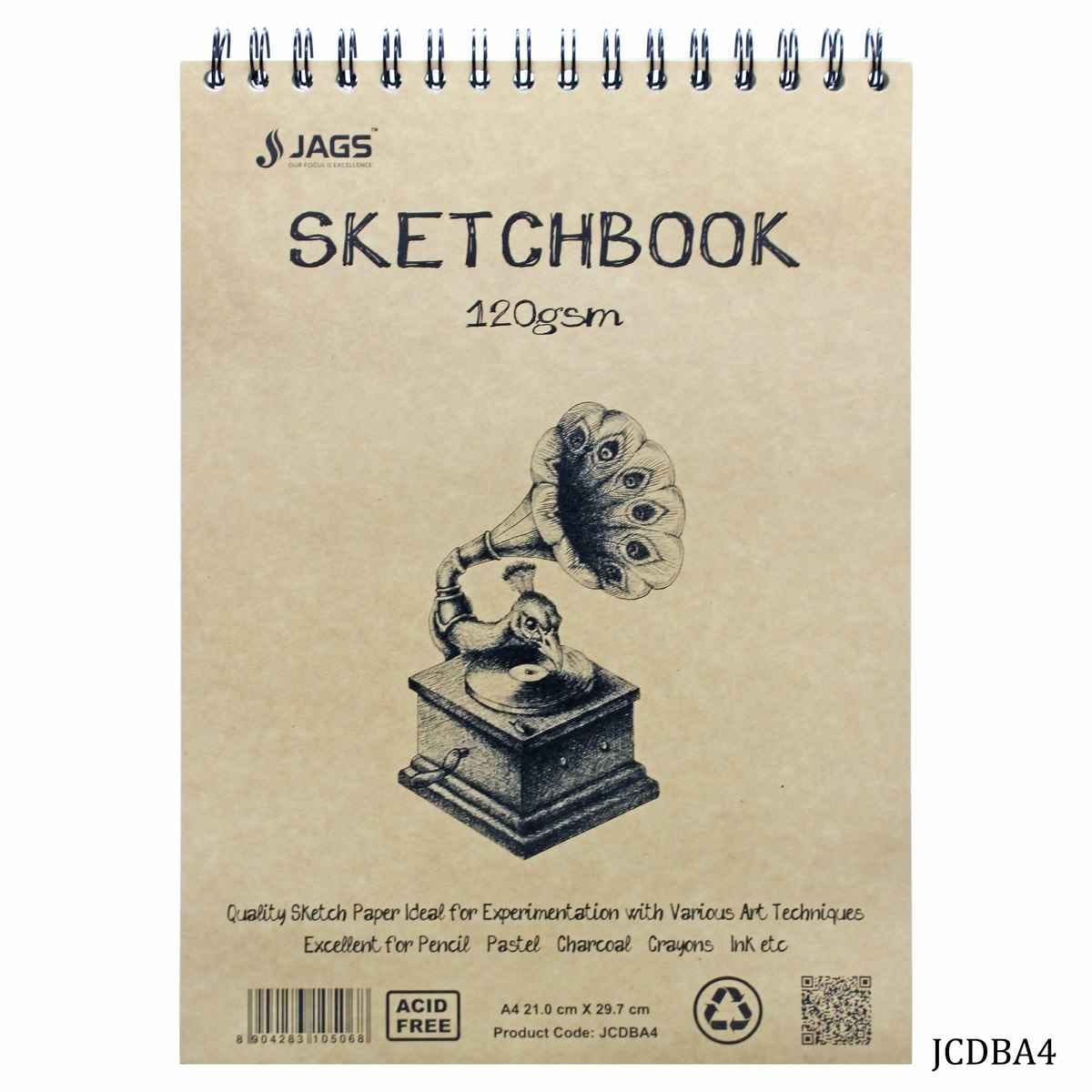 A4 Sketch Book Cartridge Paper T/W 100 Pages 120Gsm JCDBA4