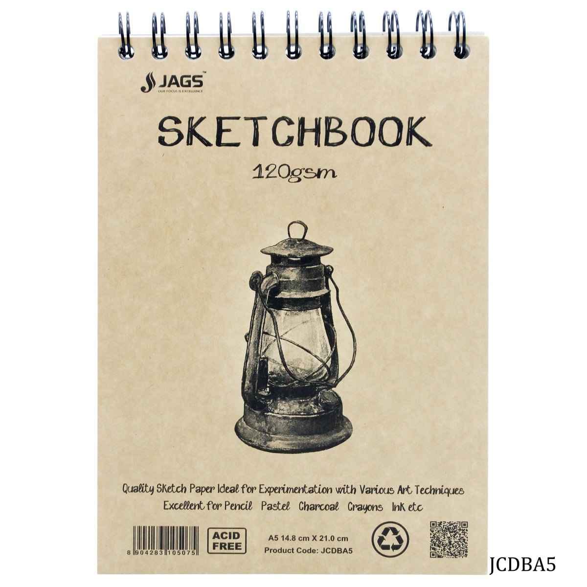 A5 Sketch Book Cartridge Paper T/W 100 Pages 120Gsm JCDBA5