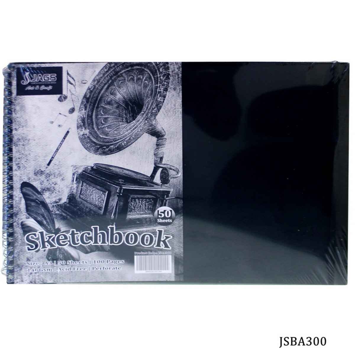 A3 Sketch Book 100 Pages 140Gsm Wire-O JSBA300