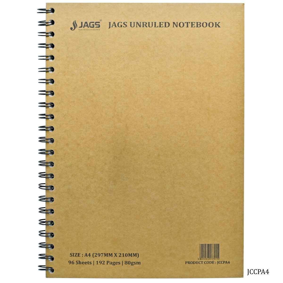 A4 Unruled Notebook 192 Sheets 96Pages 80Gsm JCCPA4