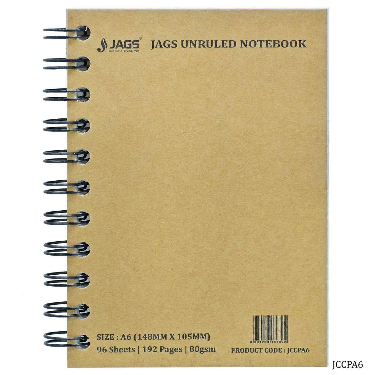 A6 Unruled Notebook 192 Sheets 96Pages 80Gsm JCCPA6