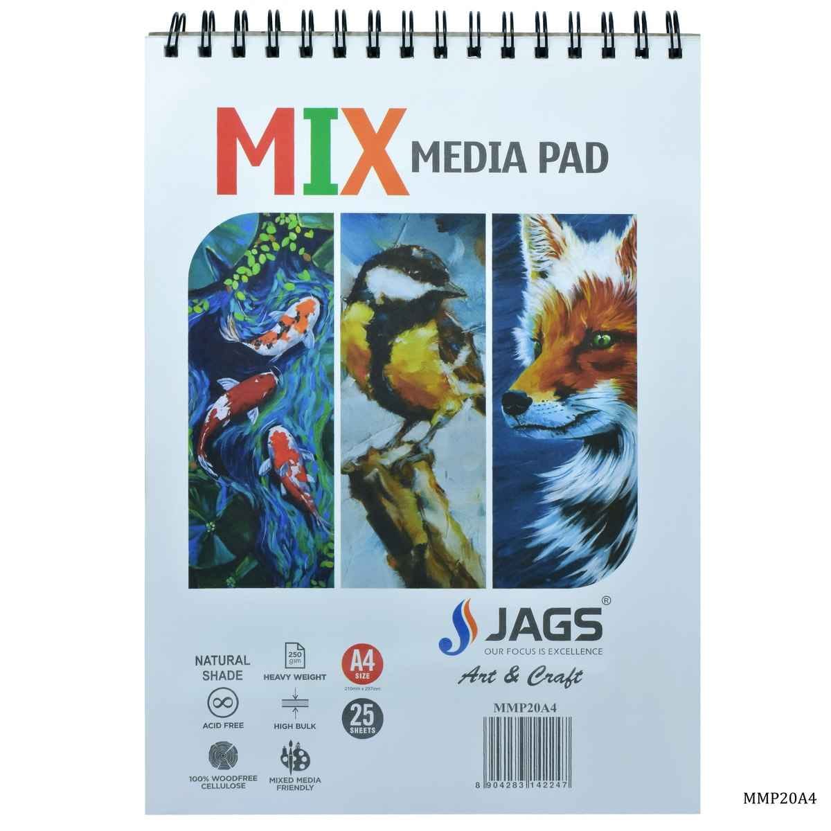 A4 Mix Media Pad Pack Of 25 Sheets 250Gsm MMP20A4