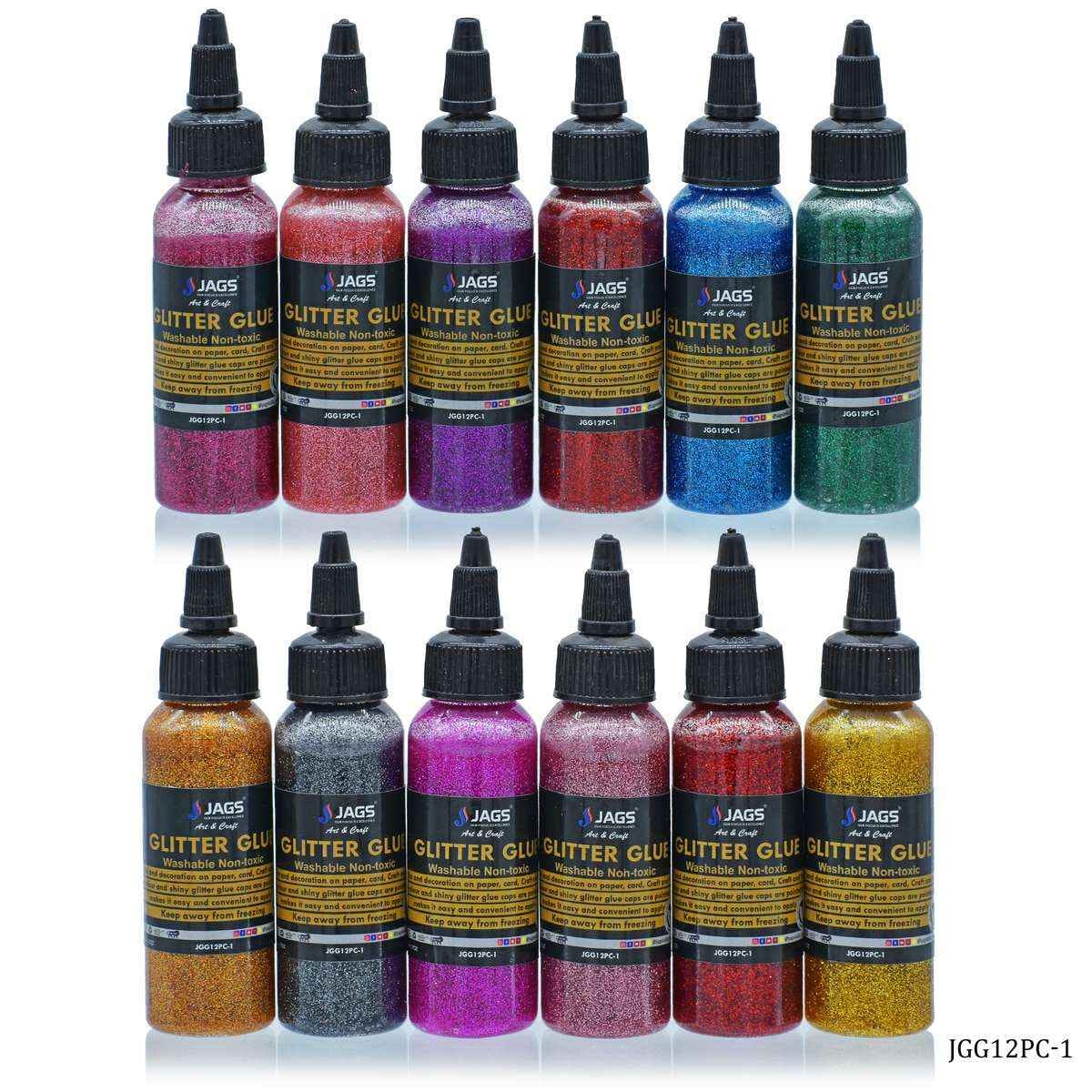 Multi Colour Glitter Glue Art 12 Pcs Set 50 Grams Each JGG12PC-1