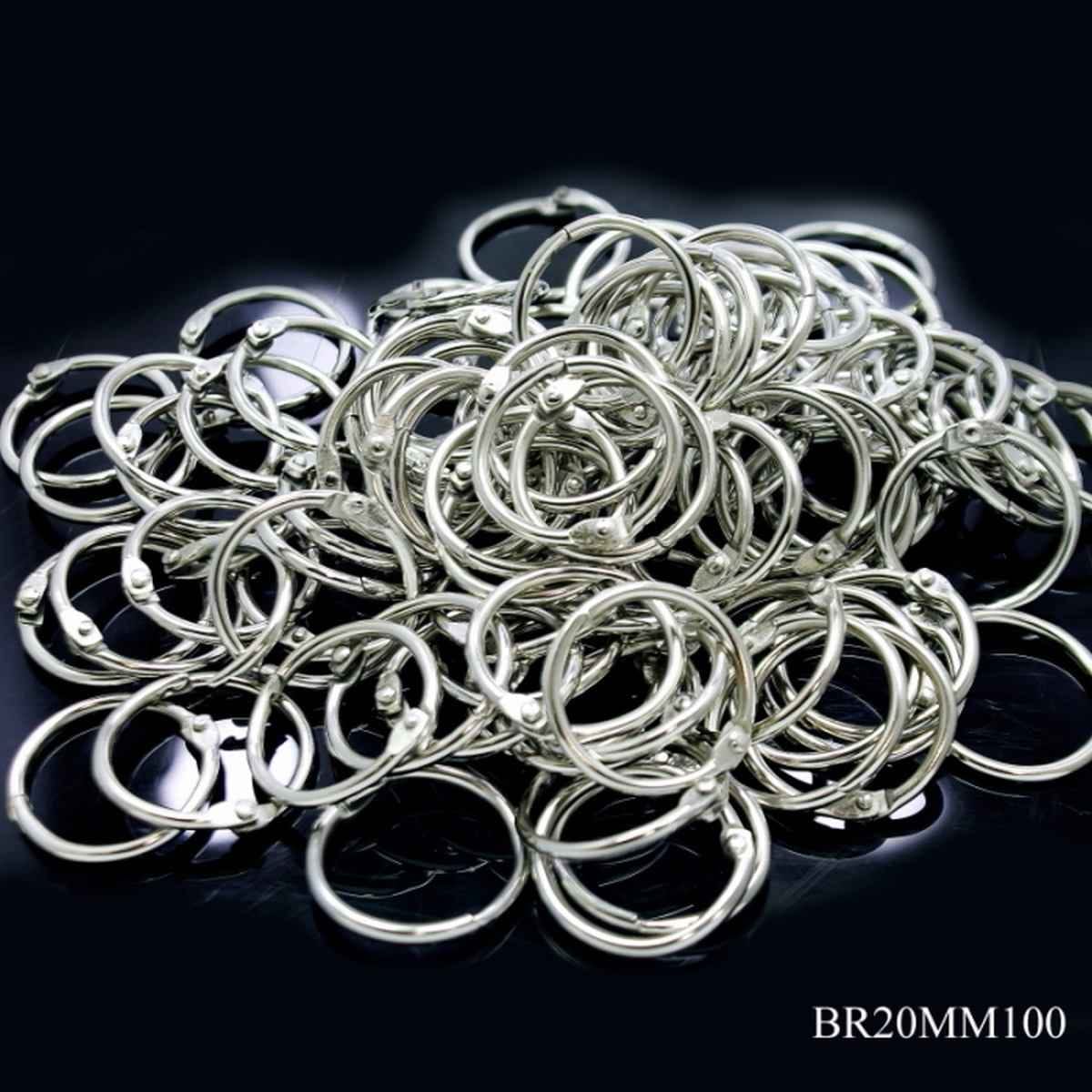 Book Ring 20MM Silver Card Ring Binder 100 Pieces BR20MM100