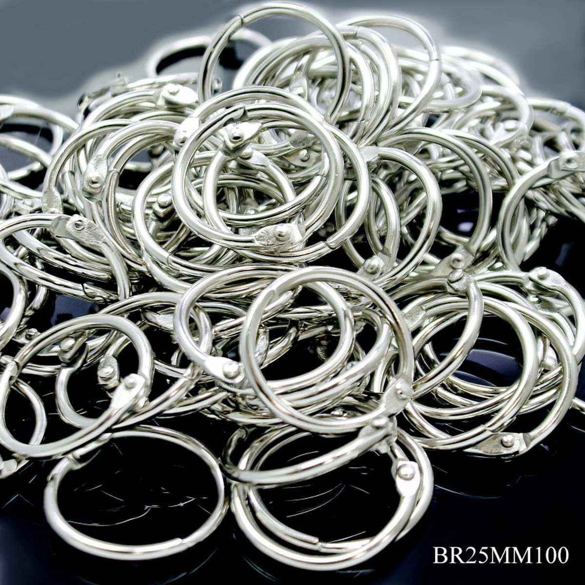 Book Ring 25MM Silver Card Ring Binder 100 Pieces BR25MM100