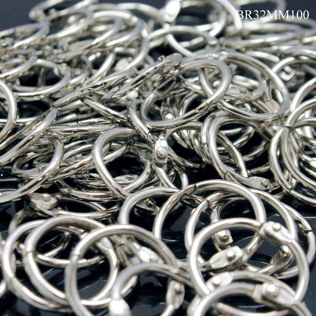 Book Ring 32MM Silver Card Binder 100 Pieces BR32MM100