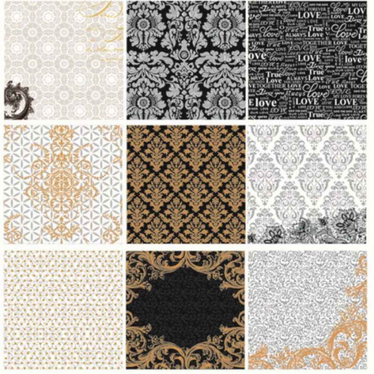 Bloom Flower Paper D. Crafts Paper Size 8x8 Inch, Pack of 36 sheets (2 sheets each of 18 designs) BFPD88X36