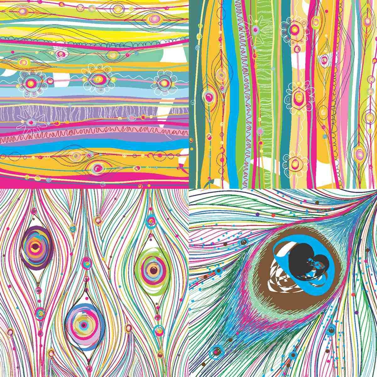 Peacock Collection, Crafts Paper Size 8x8 Inch, Pack of 32 sheets (2 sheets each of 16 designs) PC88X32