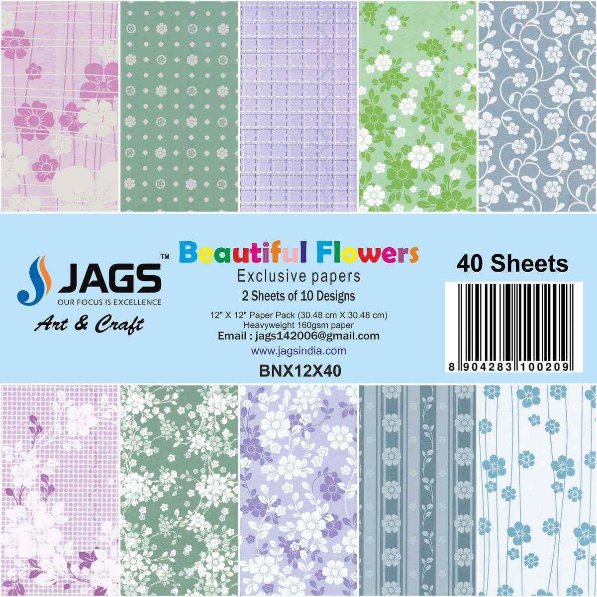 Beautiful Flower NX Design Paper 12X12 Inch 40 Sheets BNX12X40