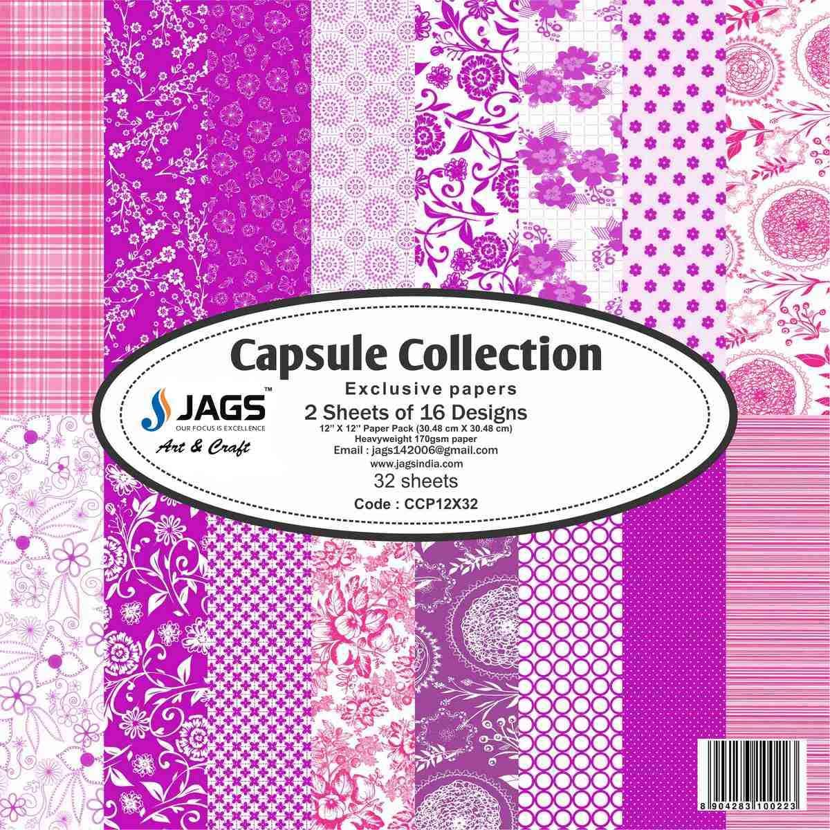 Capsule Collection Paper Design 12X12 Inch 32 Sheets CCP12X32