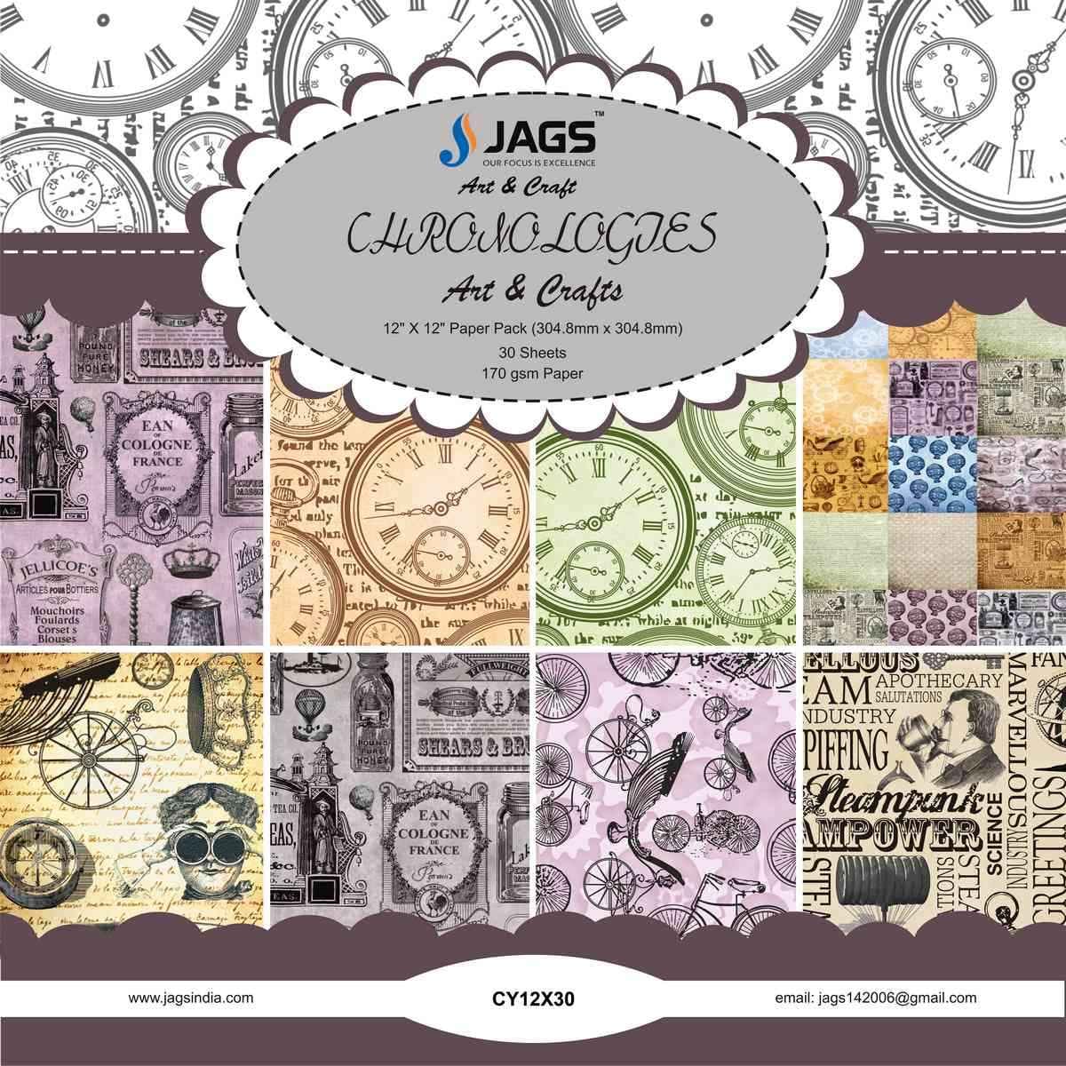 Chronologies Paper Design 12X12 Inch 30 Sheets CY12X30