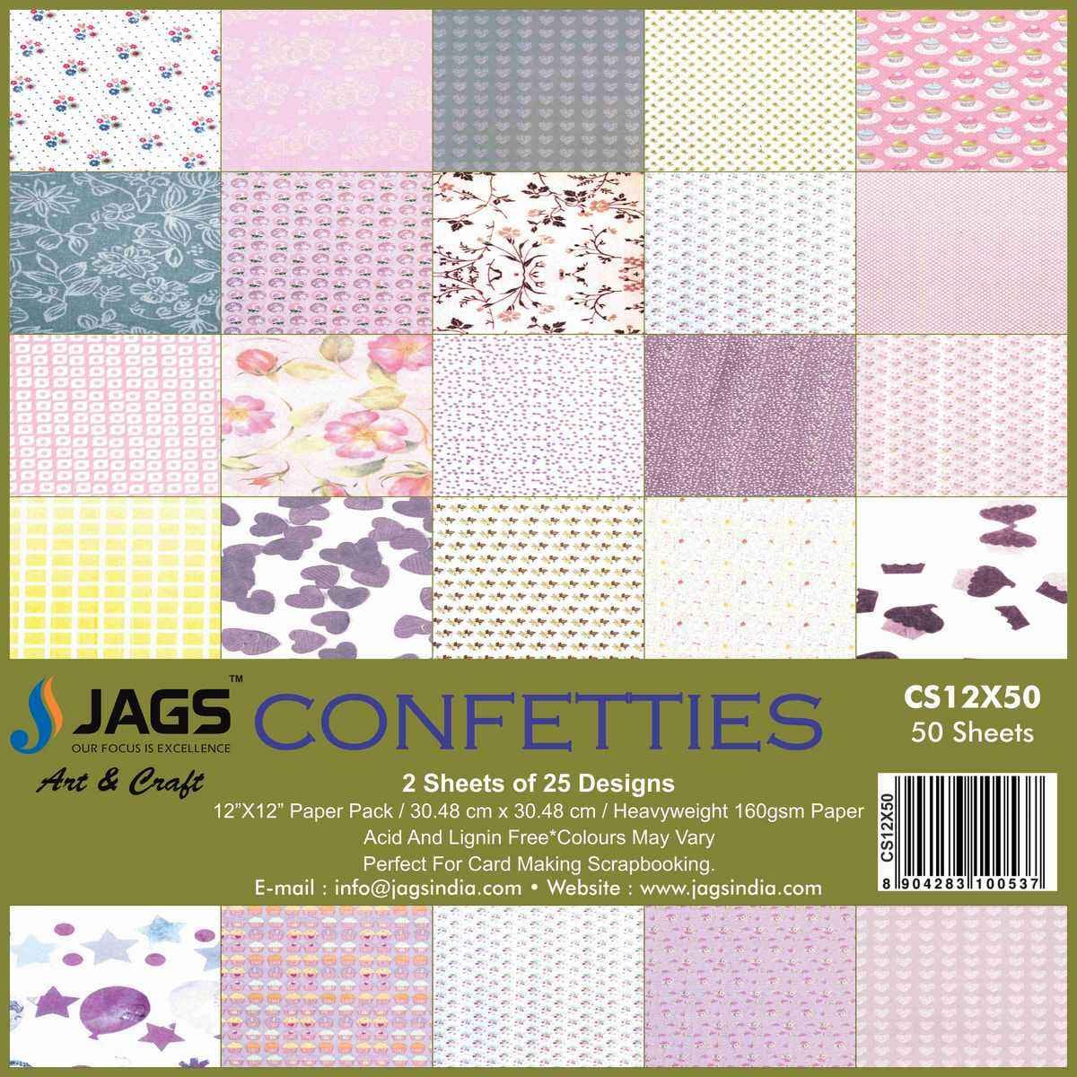 Confetti's Paper Design 12X12 Inch 50 Sheets CS12X50