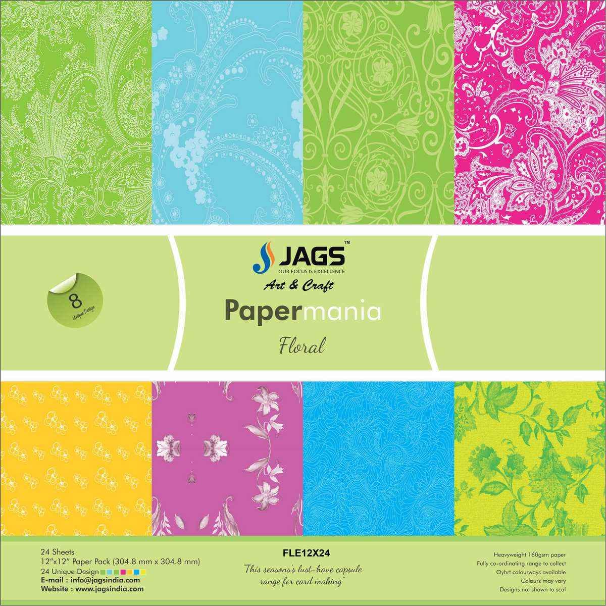 Floral Paper Design 12X12 Inch 24 Sheets FLE12X24