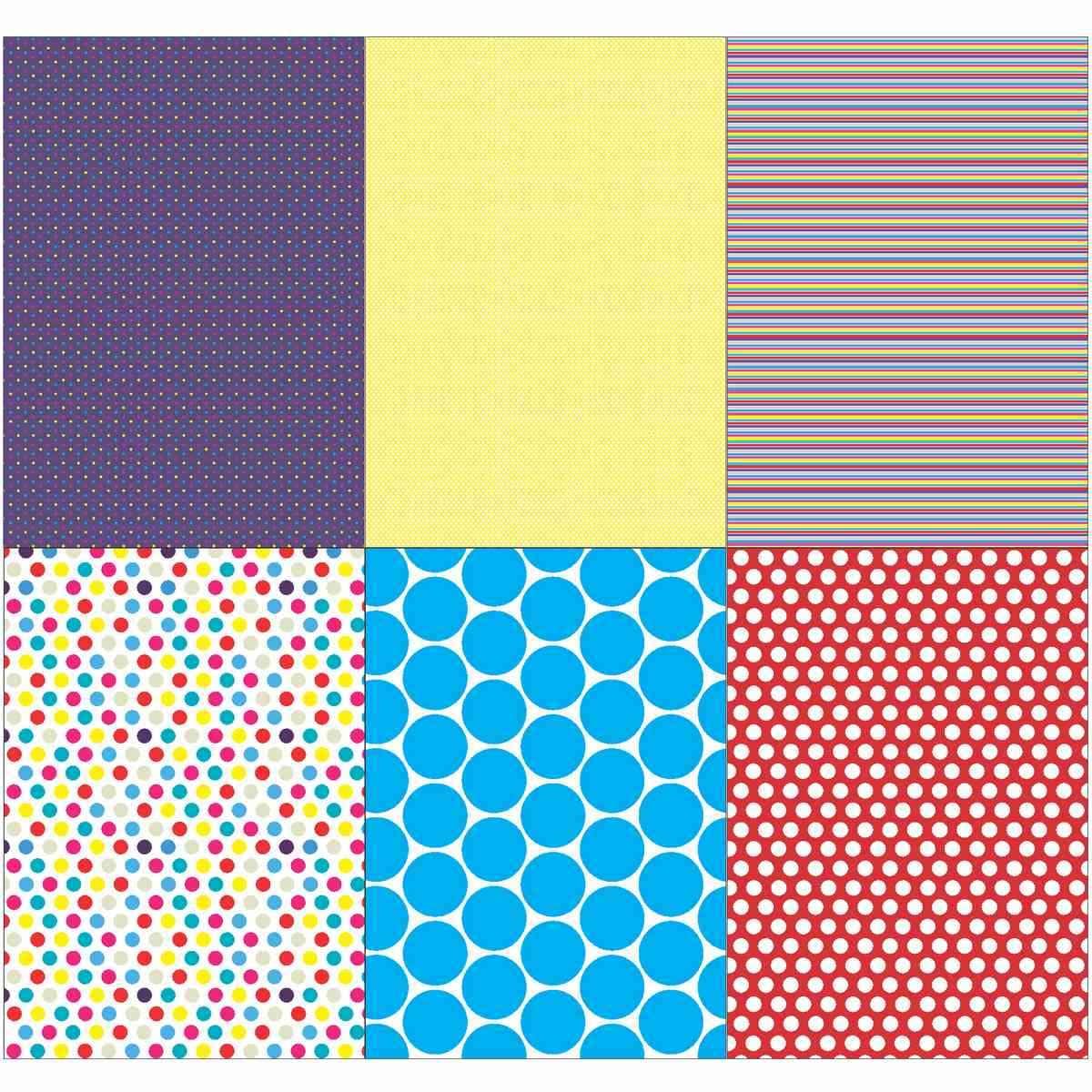 A4 Sports & Stripes-10D, Crafts Paper for Scrapbook Pack of 30 sheets (3 sheets each of 10 designs) SSSA4X30