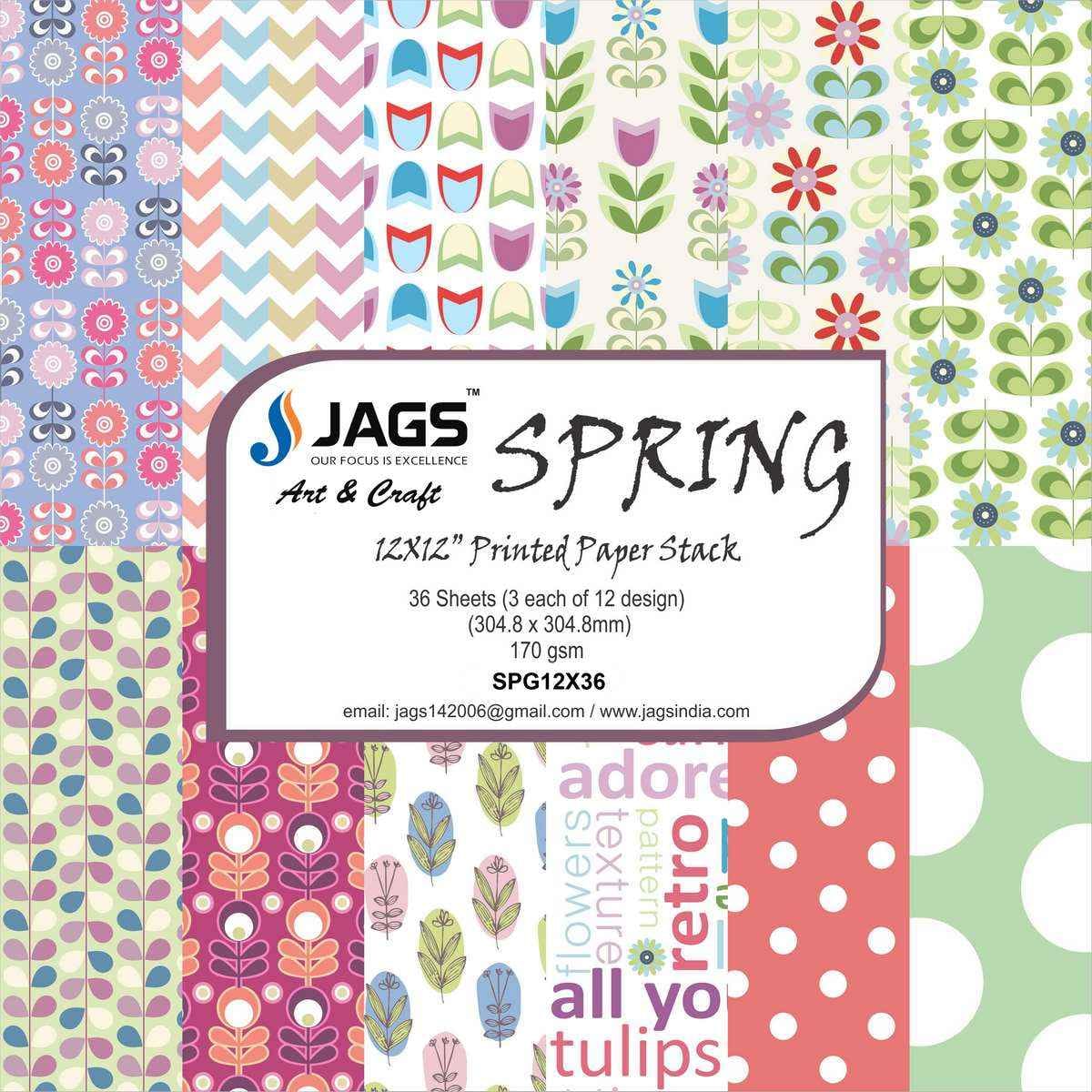 Spring Paper Design 12X12 Inch 36 Sheets SPG12X36