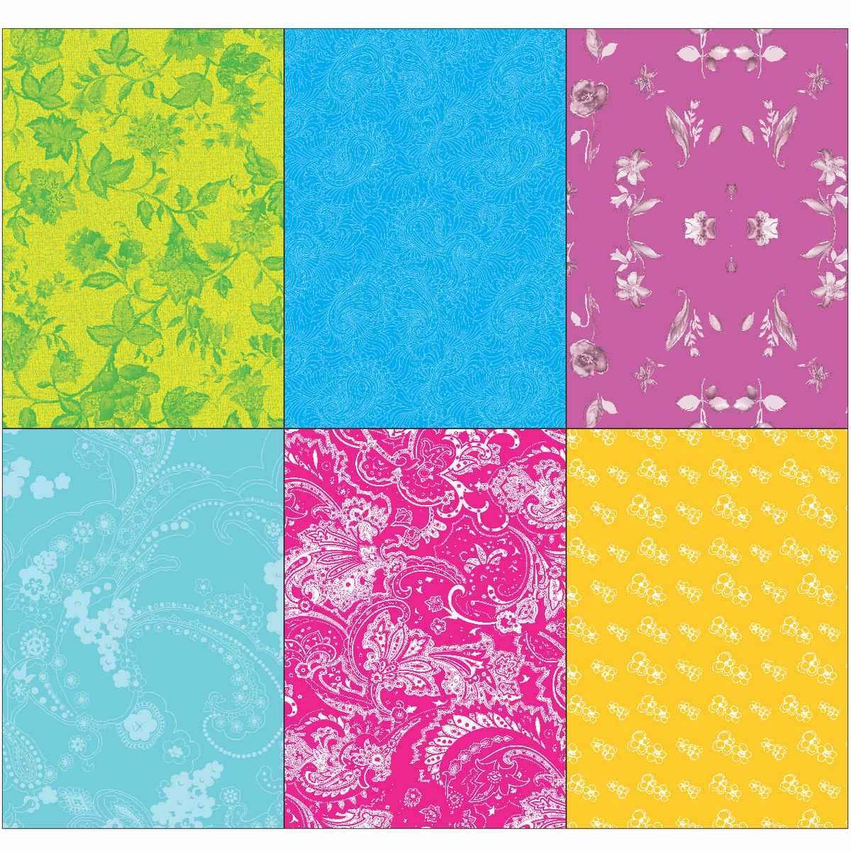 A5 Floral-8D, Crafts Paper for Scrapbook Pack of 24 sheets (3 sheets each of 8 designs) FLEA5X24