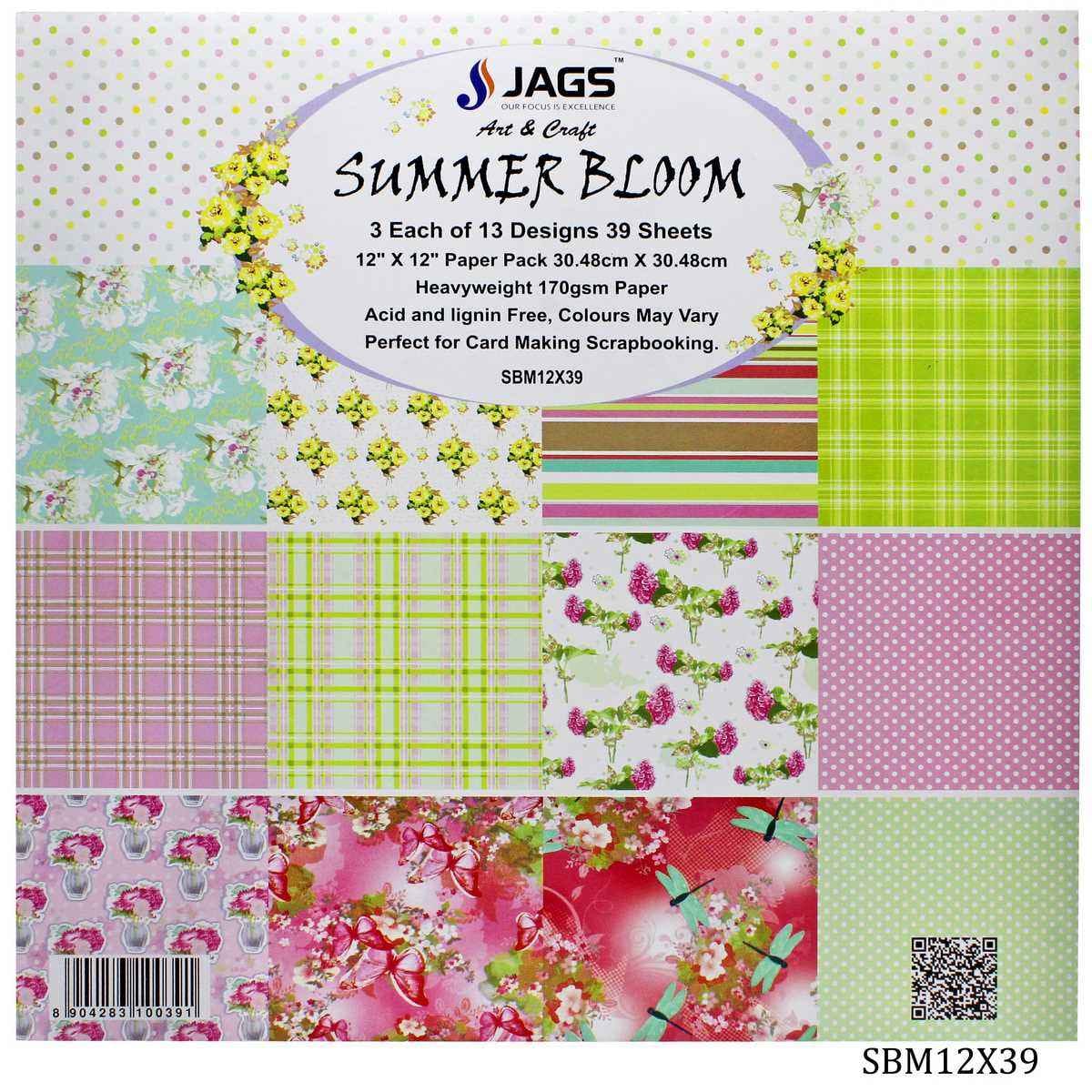 Summer Bloom Paper Design 12X12 Inch 39 Sheets SBM12X39