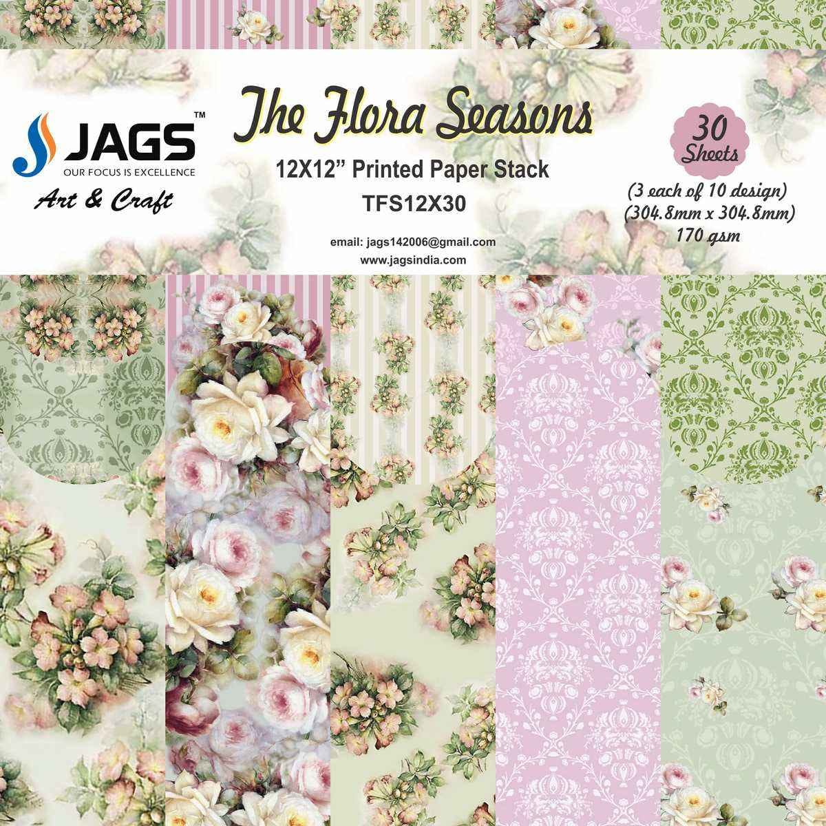 The Flora Seasons Paper Design 12X12 Inch 30 Sheets TFS12X30