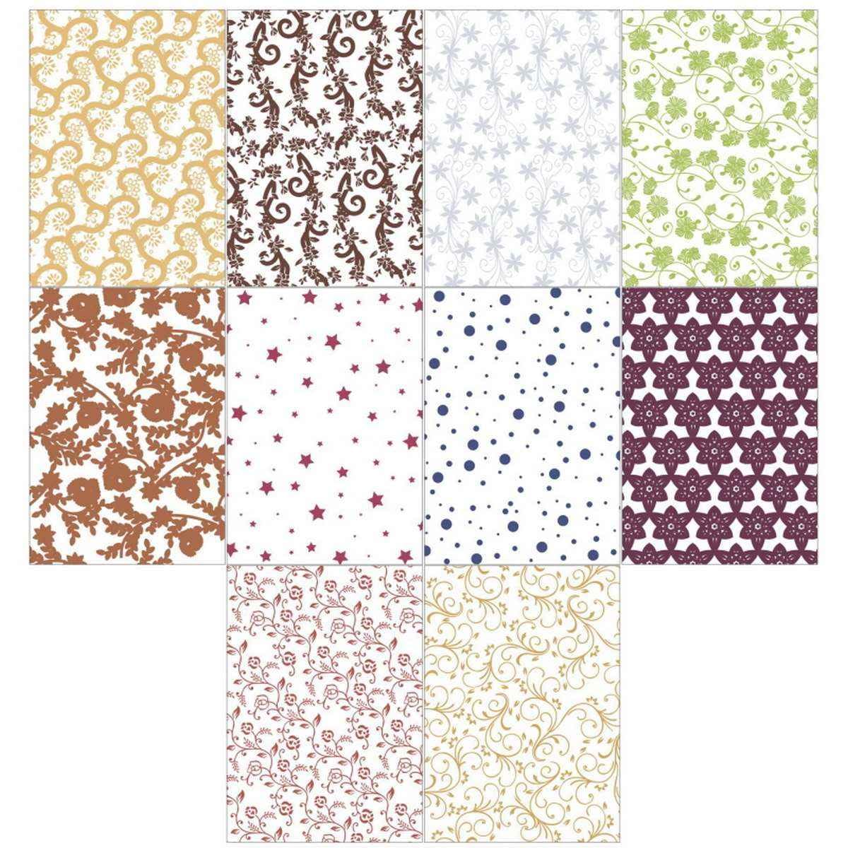 A5 Alpana, Vellum Paper Design, Pack contains 20 sheets (2 Sheets each of 10 designs). WPADA5X20