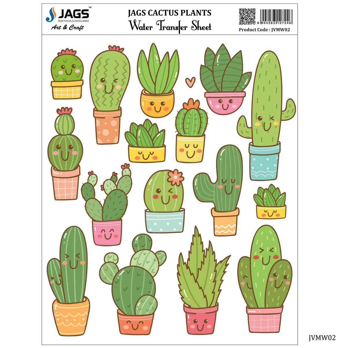 Cactus Plants Water Transfer Sheet JVMW02