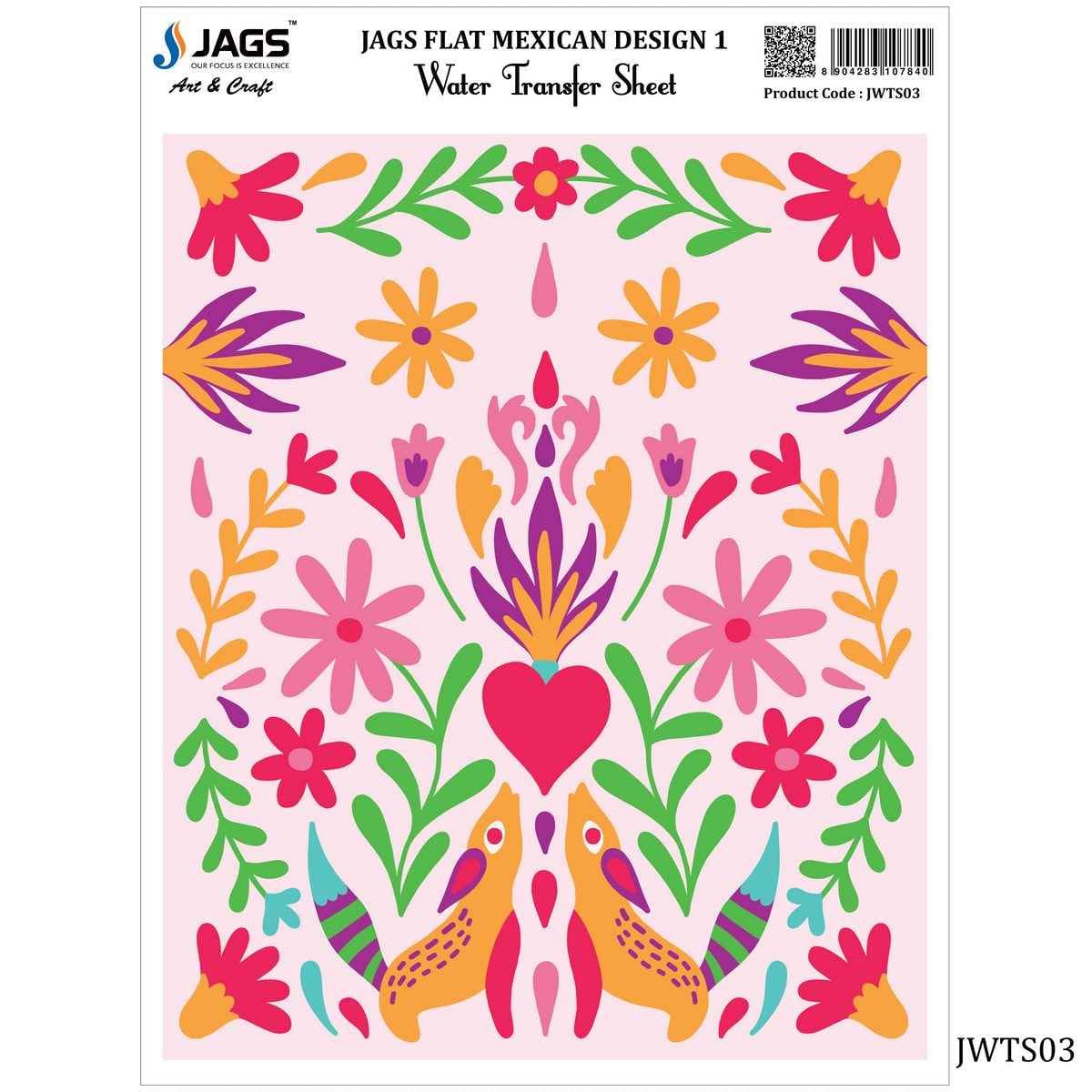 Flat Mexican D 1 Water Transfer Sheet 9X7 Inches JWTS03