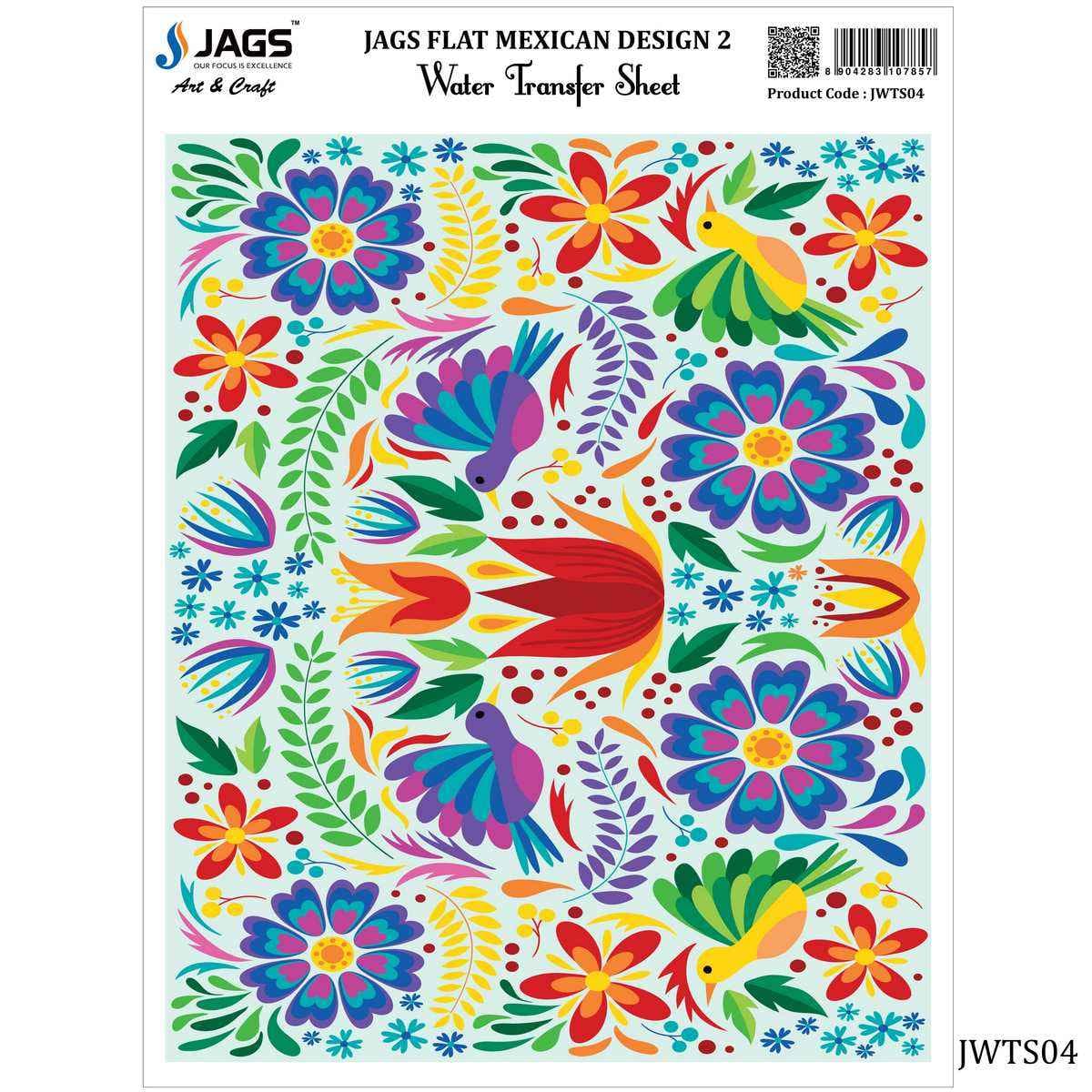 Flat Mexican D 2 Water Transfer Sheet 9X7 Inches JWTS04