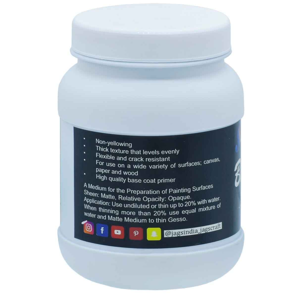 Artist Gesso (Glue Binder, Chalk, Clear Pigment) Pack of 1 bottle 500ml Black AJG502